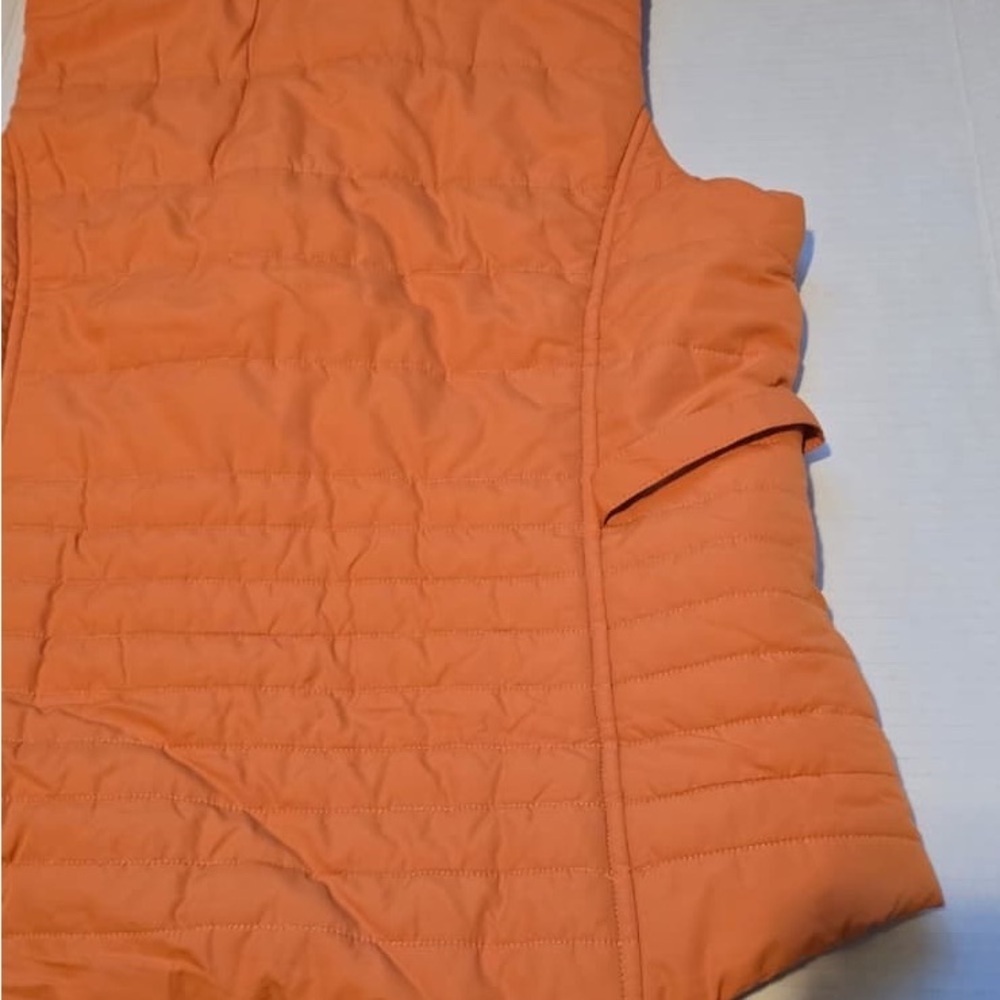 Women's Orange Quilted Vest - Picture 10 of 16